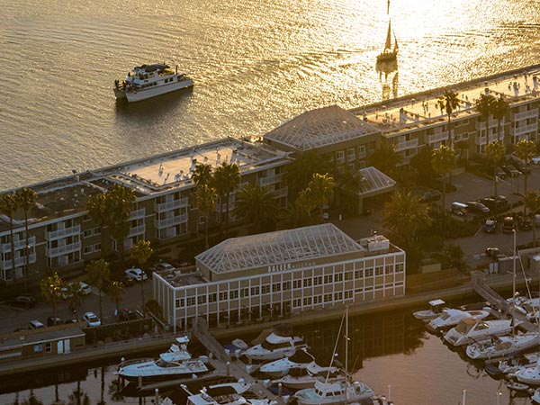 Aerial view of Portofino Marina in King Harbor, Redondo Beach